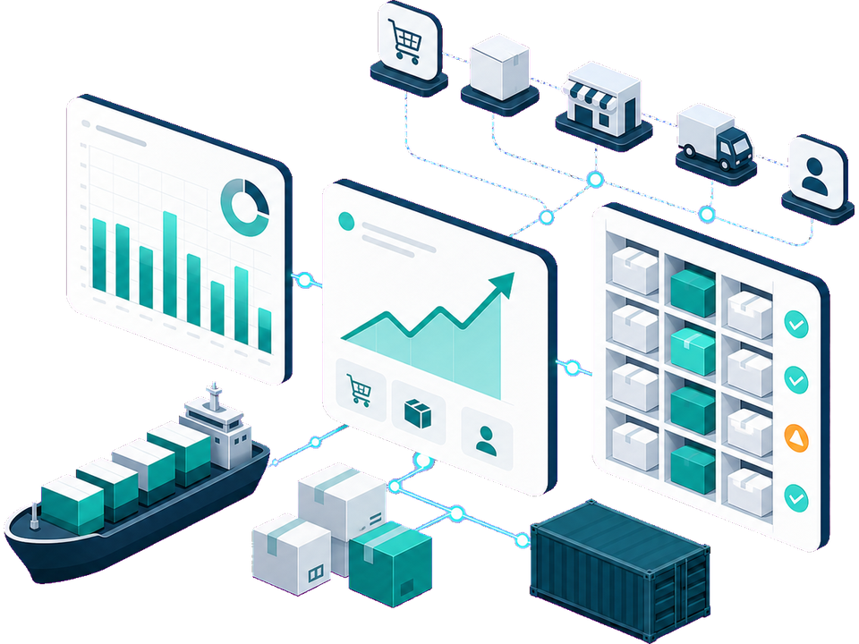 Mint Hub operations dashboard illustration
